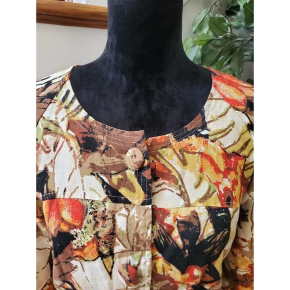 Choices Womens Multicolor Floral Long Sleeve Buttons Front Casual Jacket Size L - Picture 6 of 12